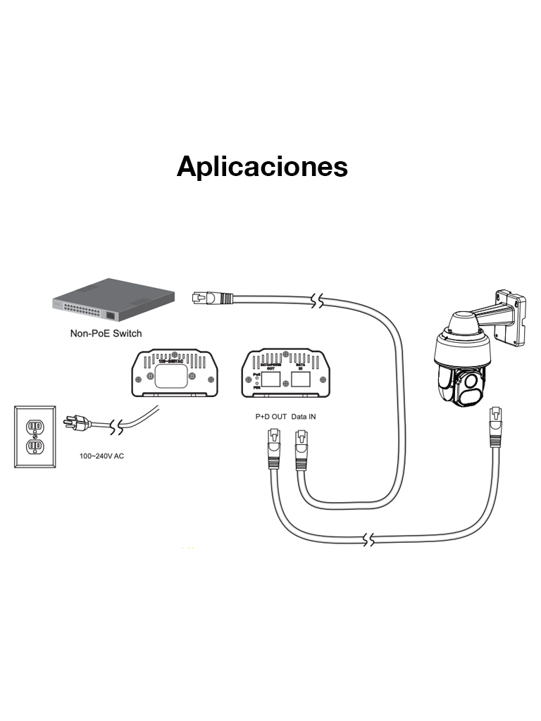 VIVOTEK APGIC011A095 - Inyector  PoE 1 puerto GE /