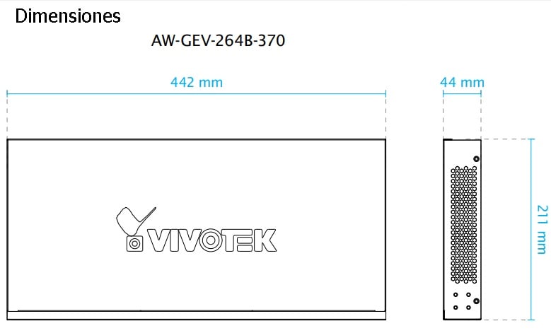 VIVOTEK AW-GEV-264B-370 - Switch PoE Administrable, 24 puertos PoE GE
