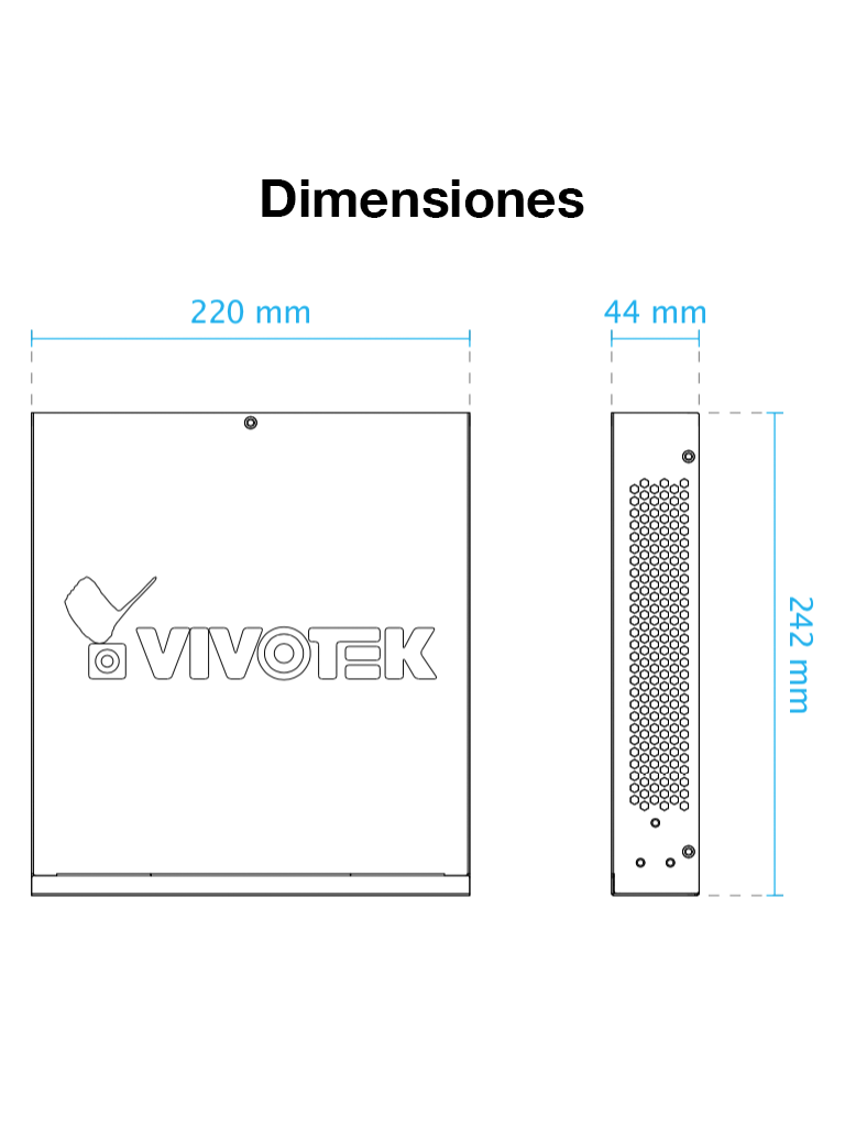VIVOTEK AWGEV104B130 - Switch  Gigabit  PoE 8 puertos