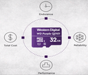 WESTERN WDD032G1P0C- Memoria de 32GB Micro SDHC/ Linea Purple/ Clase