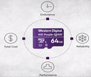 WESTERN WDD064G1P0C- Memoria de 64GB Micro SDXC/ Linea Purple/ Clase