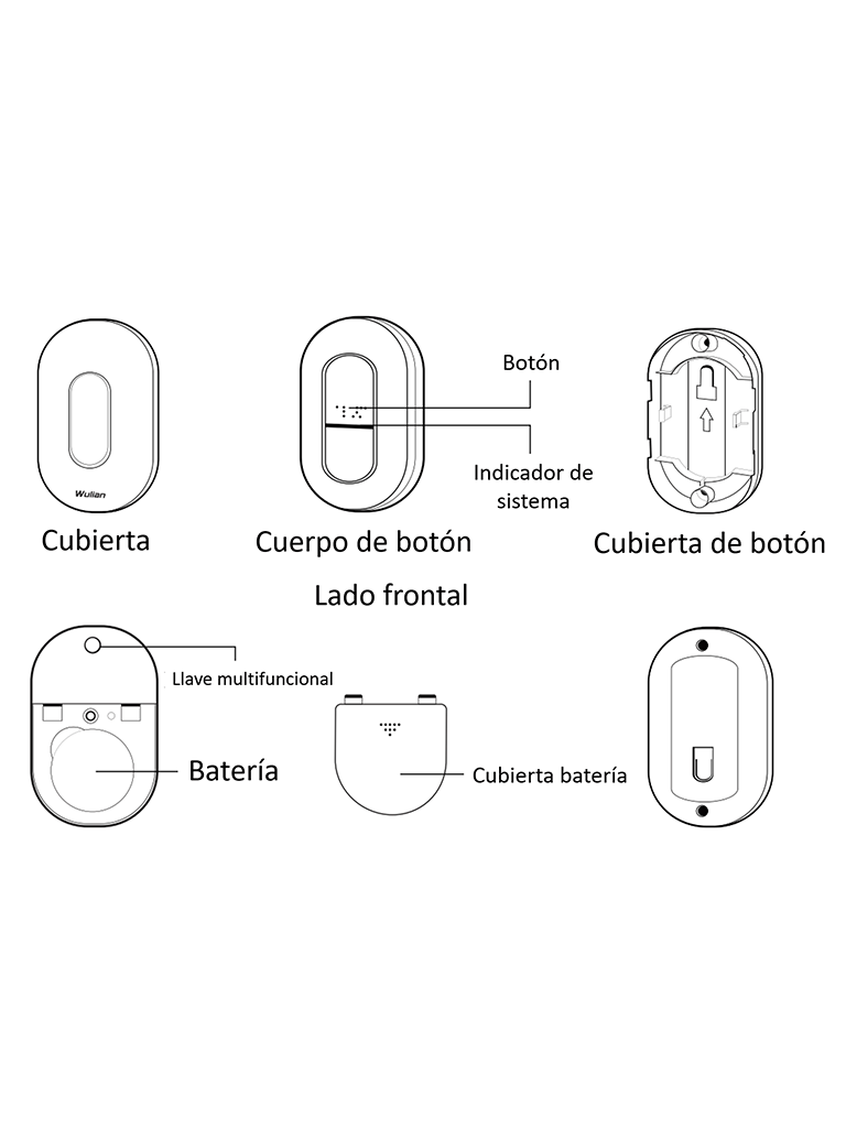 WULIAN DOORBELLBUT- Botón de timbre para puerta conexión Zigbee/ Funciona