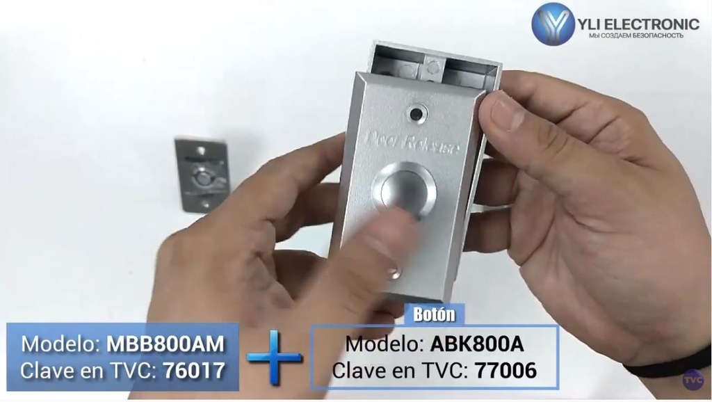 YLI ABK800A - Botón liberador con estructura de aluminio función