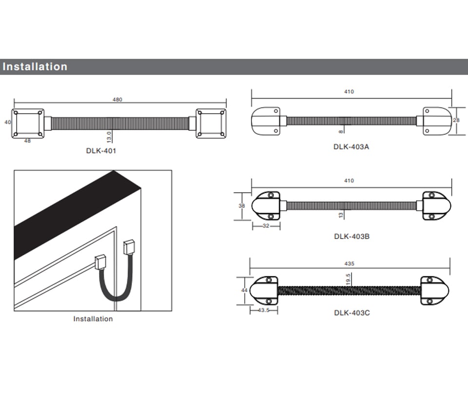 YLI DLK401 - Lazo de puerta para proteccion de cableado