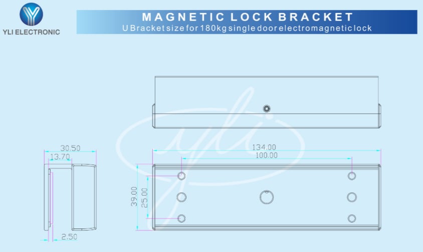 YLI MBK180U - Sopote U para contrachapa magnetica para uso