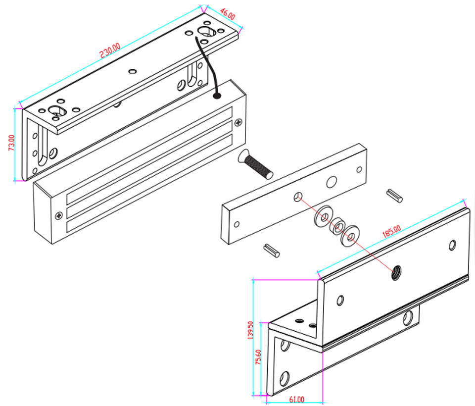 YLI MBK500NZLW - Soporte de fijación en Z y L