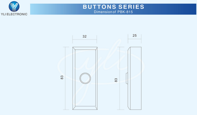 YLI PBK815 - Boton liberador de puerta de aluminio con