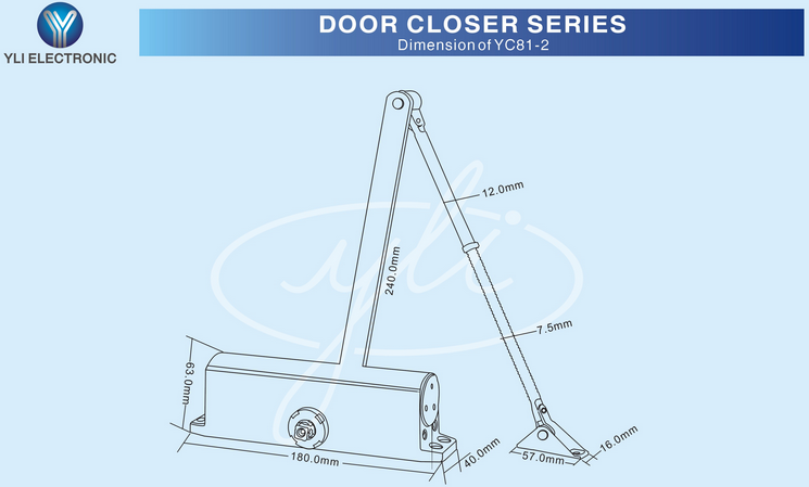 YLI YC812 - Brazo cierra puerta automático / Para puertas
