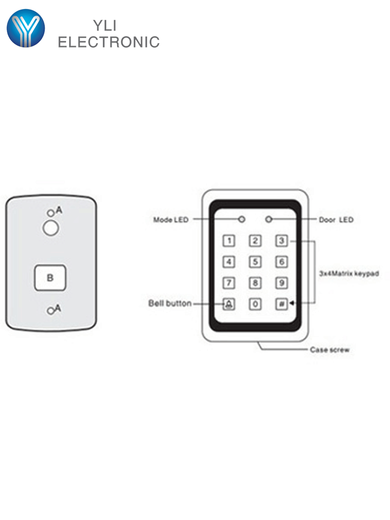 YLI YK568L - Teclado para Control de Acceso / Salidas