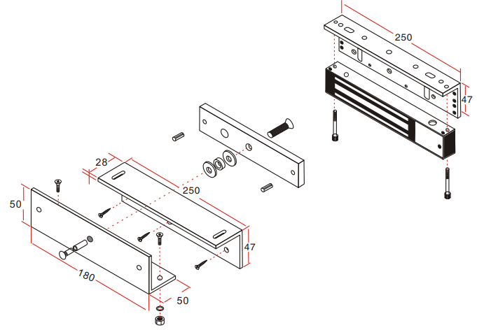 YLI YM350WS - Cerradura Magnética para Control de Acceso /