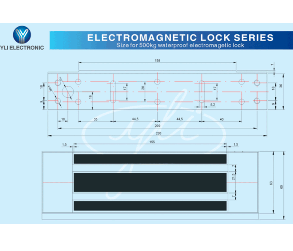 YLI YM500NWPACK - Paquete de Cerradura Magnética para exterior YM500NW