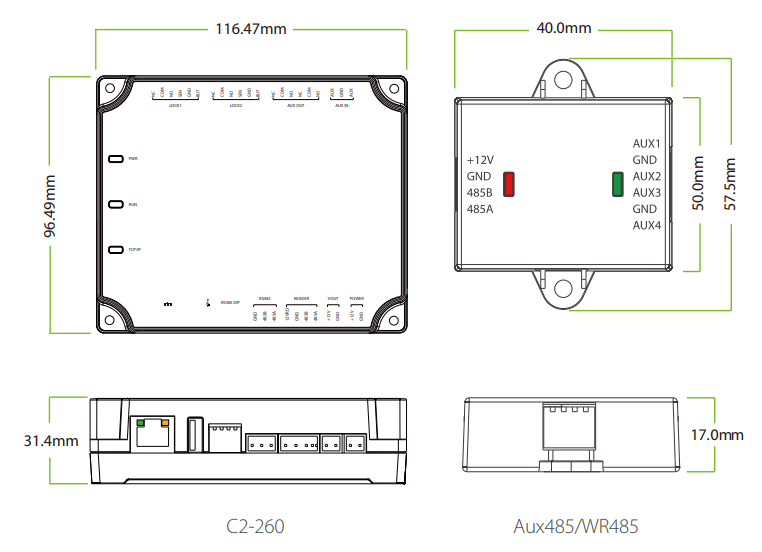 ZKTECO C2260B - Panel de Control de Acceso para 2