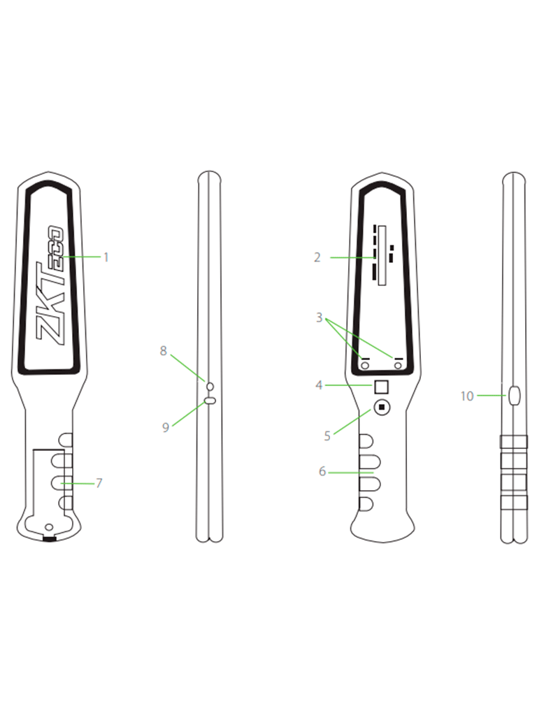 ZKTECO D180 - Detector de Metales Portátil / Alta Sensibilidad