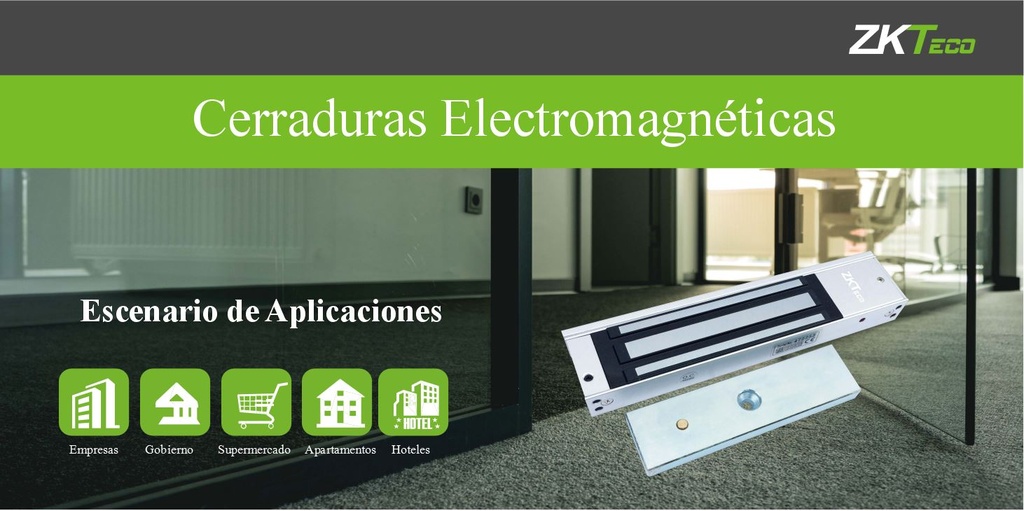 ZKTECO LM120PAK - Paquete de contrachapa magnética de 120 kg,