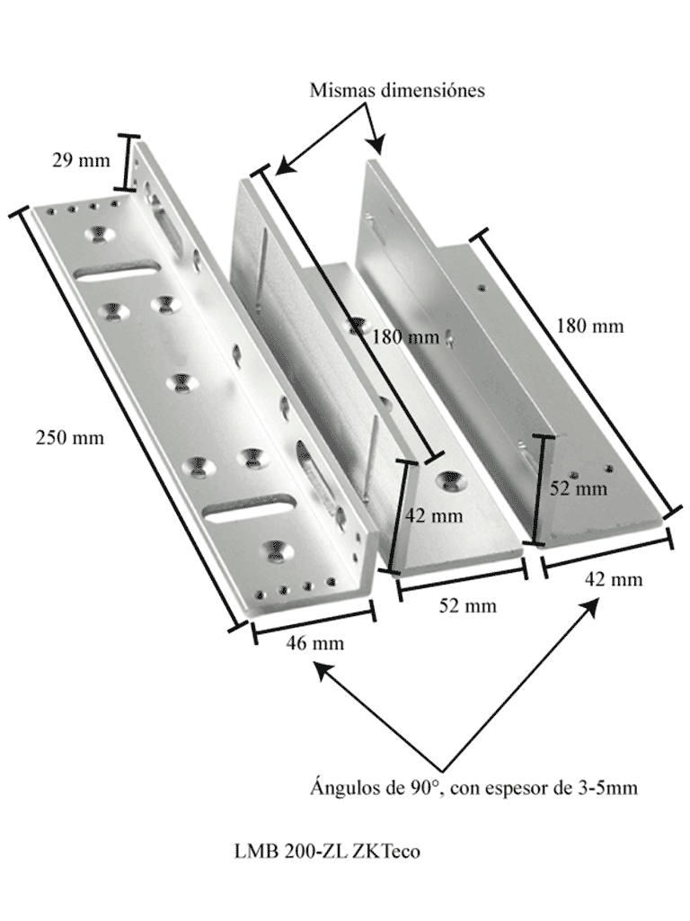 ZKTECO LMB200ZL - Soporte ZL para instalación de contrachapa magnética