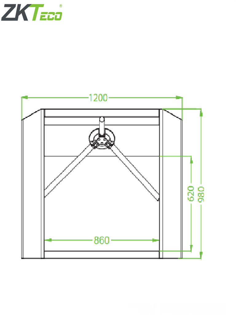 ZKTECO TS200 - Torniquete Bidireccional / Acero SUS304 / Desbloqueo