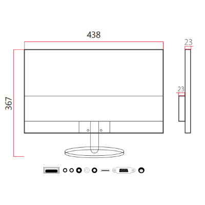ZKTECO ZD192K - Monitor LED HD de 19 pulgadas /