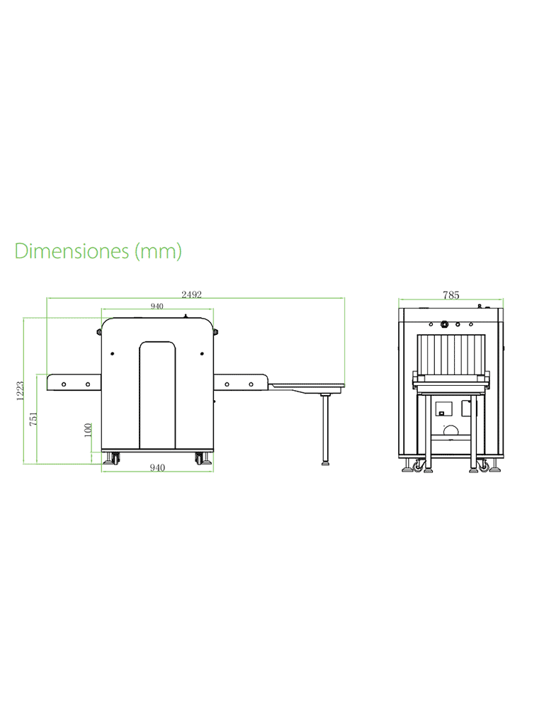 ZKTECO ZKX5030A - Máquina de  Rayos X para equipaje