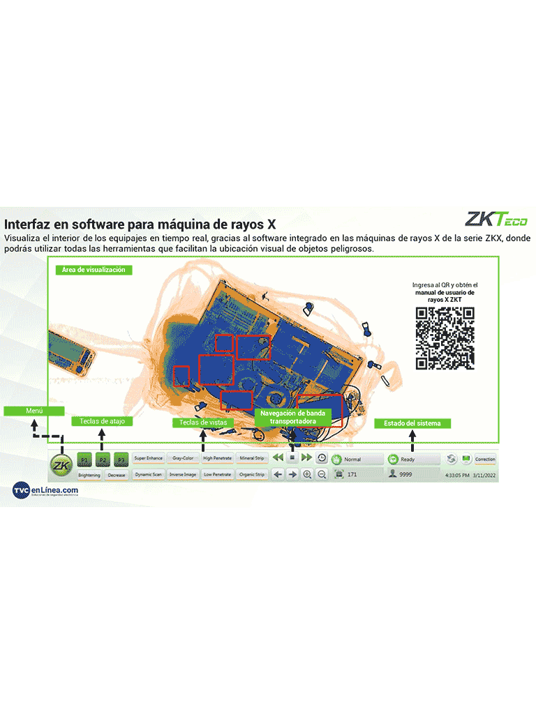 ZKTECO ZKX5030A - Máquina de  Rayos X para equipaje