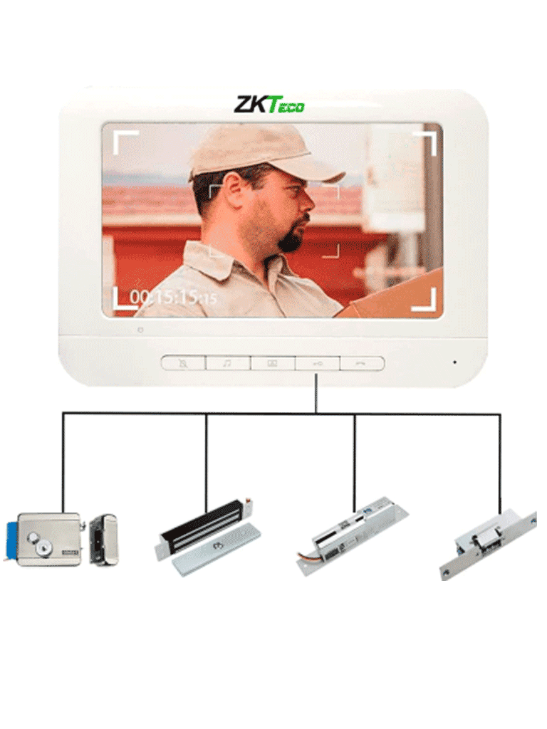 ZKTeco VE04A01PAQ7P - Paquete de Videoportero para 4 Departamentos VE04A01