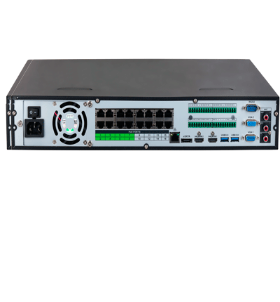 DAHUA DHI-NVR5416-16P-EI -  NVR de 8 Megapixeles/ 16 Canales IP/ WizSense/ 16 Puertos Poe/ 8 con ePoE/ 4 Bahias para Discos Duros/ 2 Canales con Reconocimiento Facial/ SMD Plus/ Soporta Camaras con IA/ Protección Perimetral/ #LoNuevo
