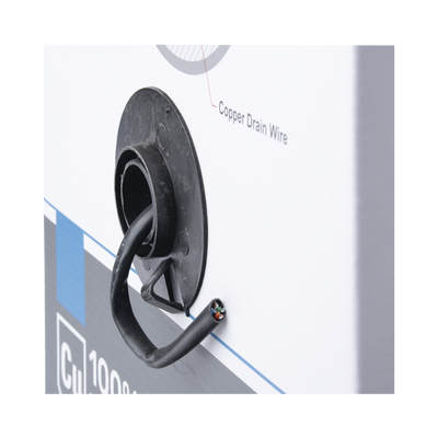 [65736] Bobina de cable de 305 m, Cat5e , FTP, blindado, color negro, UL, para aplicaciones en video vigilancia, redes de datos. Uso en Intemperie