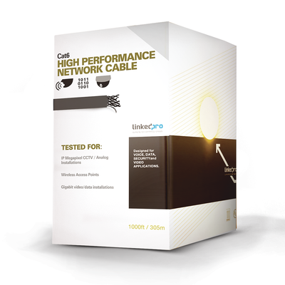 [66267] Bobina de Cable de 305 m (1000 ft) Cat6 aleación de Cobre y Aluminio ( CCA ), color Azul Versión Económica. Uso en interior.