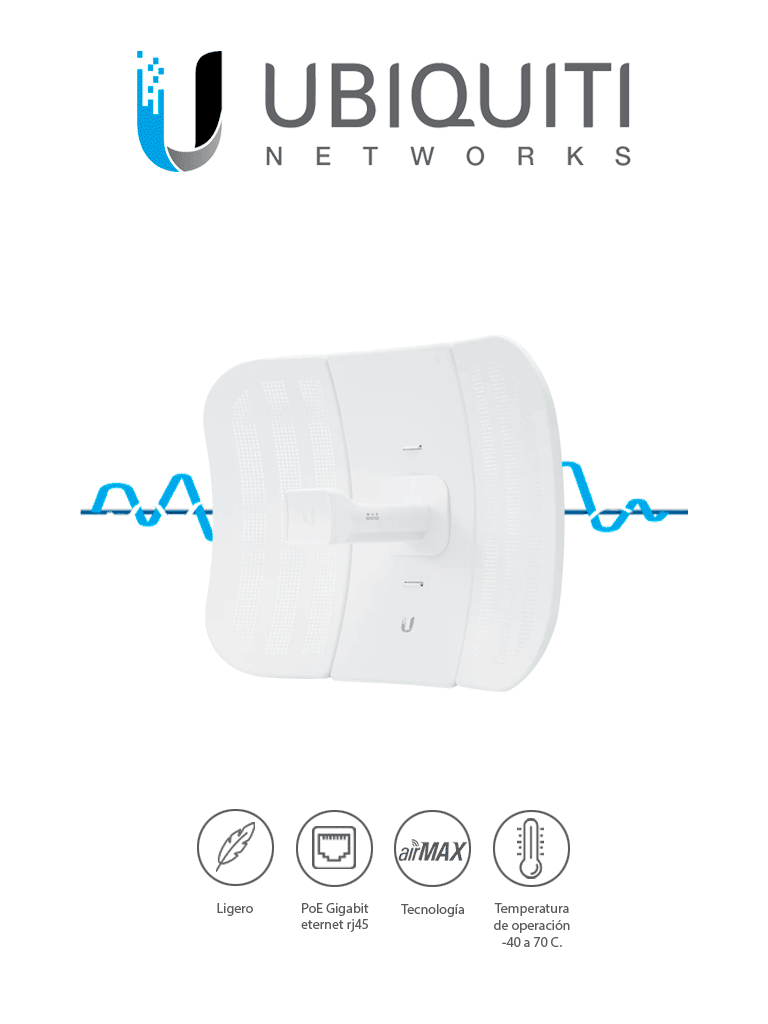 LiteBeam airMAX M5 CPE hasta 100 Mbps, 5 GHz (5150 - 5875 MHz) con antena integrada de 23 dBi