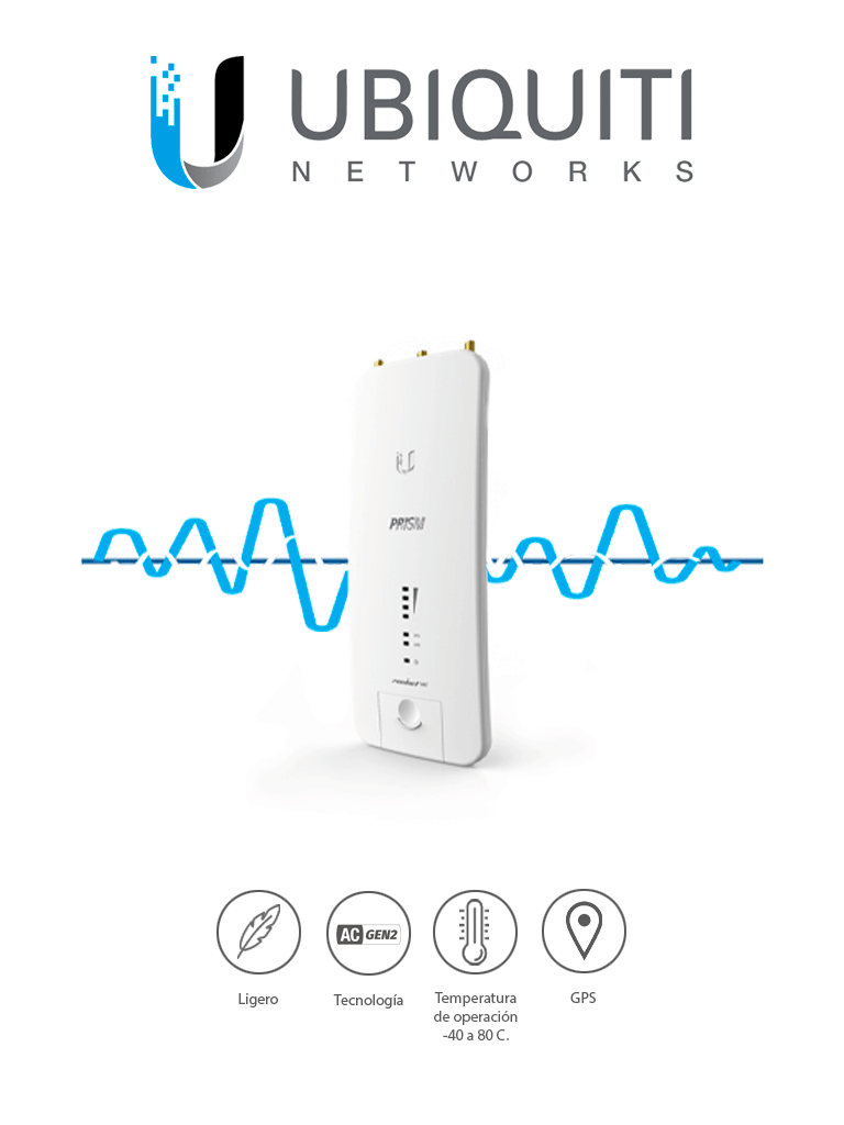 UBIQUITI ROCKET RP-5AC-GEN2 - Radio Conectorizado Airmax AC Prism Gen2 5GHz / Exterior / MIMO / 27 dBm / Rendimiento hasta 500 Mbps