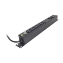 Tomacorriente Horizontal (PDU) de 8 Contactos (NEMA 5-15R) Rack 19" 1UR. Voltaje Entrada/Salida: 120Vca/15A