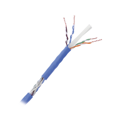[77421] Cable Cat6+ CALIBRE 23 ALTO RENDIMIENTO, ETL,UL, con garantía de 25 años, color azul, de 100 metros, super flexible, para aplicaciones de CCTV, video HD, y redes de datos.