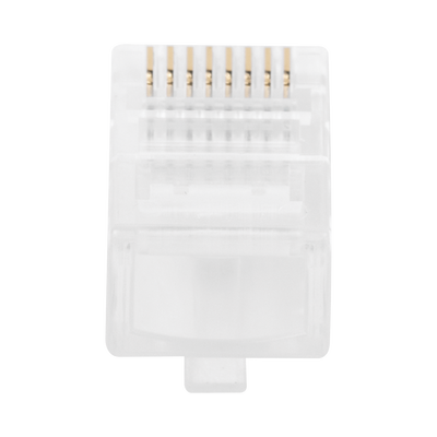 Bote con 100 Piezas de Plug Modular RJ45 Cat5e sin blindaje, chapado de oro a 30 micras para durabilidad extrema