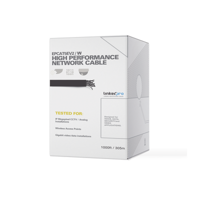 [70460] Bobina de 305 m (1000 ft) Cat5e, aleación de cobre y aluminio ( CCA ) color blanco, uso interior