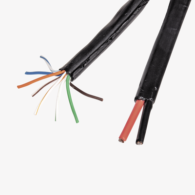 Bobina de Cable Siamés Cat5E CCA + 2 Cables Gruesos (16 AWG) para Alimentar Cámaras Más Lejos / 305m / Instalación en Exterior / Uso Industrial para Climas Extremos