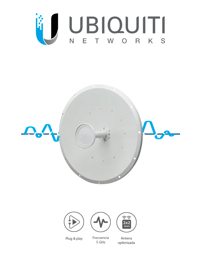 UBIQUITI ROCKETDISH RD5G30- ANTENA DIRECCIONAL PARA PUNTO DE ACCESO/ 5 GHZ/ GANANCIA 30DBI/ MIMO/