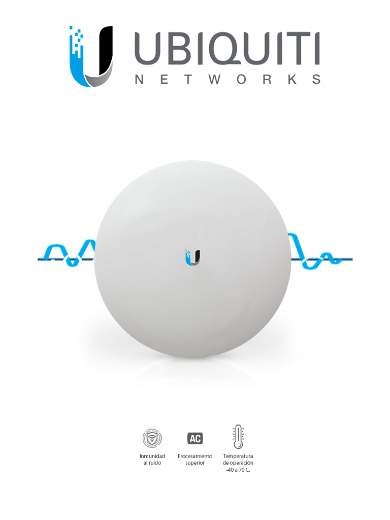[95409] UBIQUITI NANOBEAM AC NBE-5AC-GEN2 - Radio con antena integrada Airmax AC GEN2 5.8GHz / Exterior / MIMO / Antena 19 dBi / 26 dBm / Rendimiento hasta 450 Mbps