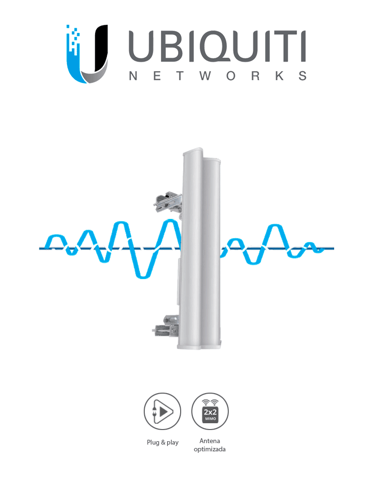 UBIQUITI AM-2G15-120	- Antena Sectorial Airmax 2.4GHz / Exterior / 15 dBI / 120 Grados apertura / Compatible con ROCKETM2 