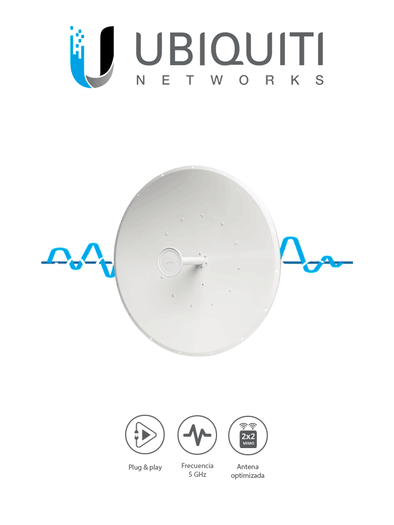 [76175] UBIQUITI AF-5G34-S45 - Antena Direccional AirFiber X para Radio Conectorizado / 5GHz / Ganancia 34 dBi / MIMO / Compatible con AF5X y AF5XHD