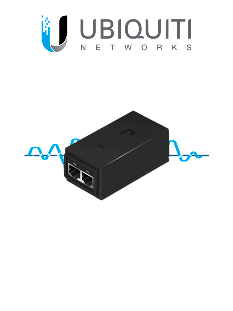 [142225] UBIQUITI POE-24-12W-G - Inyector  PoE pasivo  Gigabit para equipos UBIQUITI / 24 VDC / 0.5A / REMOTE RESET 