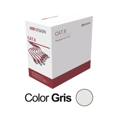 [174444] Bobina de cable UTP 305 mts / Cat6 (23 AWG) / Color Gris / PVC (CM) / Uso en Interior / 100% Cobre / Aplicaciones de CCTV y Redes de Datos