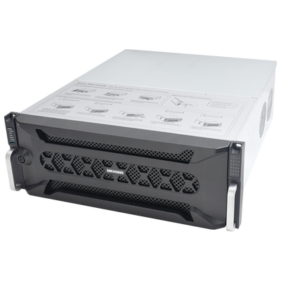 NVR 12 Megapixel (4K) / 128 canales IP / 24 Bahías de Disco Duro / 4 Puertos de Red / Soporta RAID con Hot Swap / NVR de Alto Desempeño 