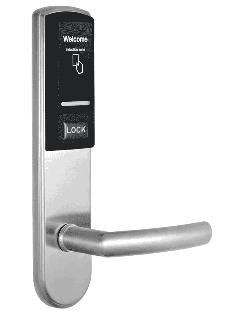 ZKTECO LH3000R - Cerradura Derecha para Hotel / Mifare 13.56  Mhz / 40 a 55  mm Grosor de Puerta / 2 Pestillos / Acero Inoxidable / 224 Eventos 