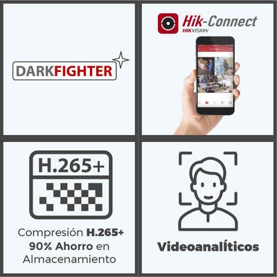 [196392] Turret IP 8 Megapixel (4K) / Lente 2.8 mm / 30 mts IR EXIR / Exterior IP66 / WDR 120 dB / PoE / ACUSENSE (Evita Falsas Alarmas) / Micrófono Integrado / Metal  / MicroSD / ONVIF