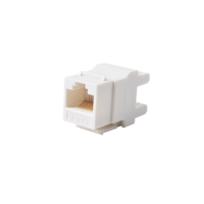 [160265] Módulo Jack Keystone Cat6 con terminación 110 (Punchdown) ángulo 180 º  Color Blanco