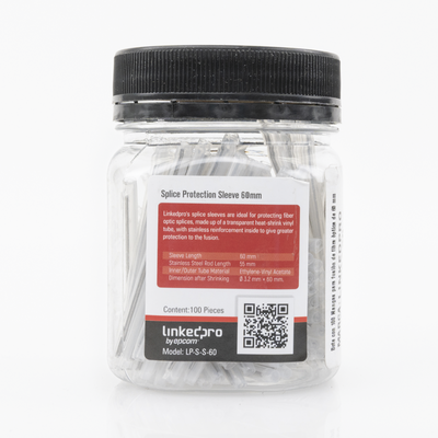 Bote con 100 Mangas para fusión de fibra óptica de 60 mm
