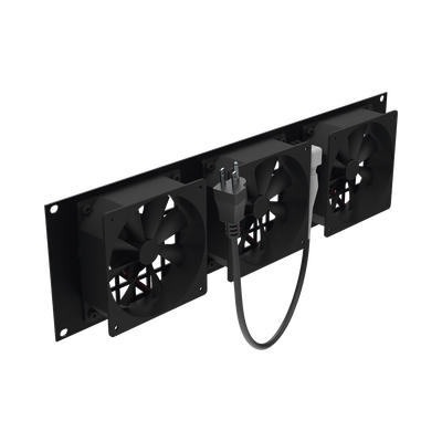 Kit de 3 Ventilador 110 Vca (12 x 12 cm) con Clavija 5-15P. Para instalación en Postes Rack.