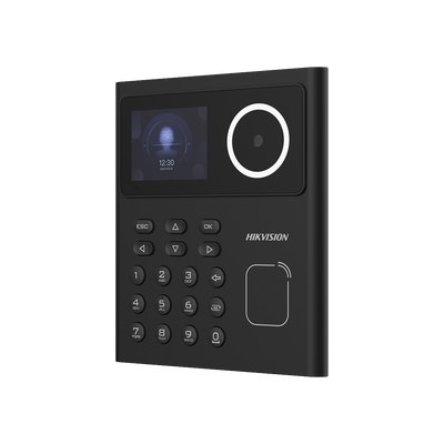Terminal Facial Min Moe Administrable por Smartphone o Nube /  Acceso y Asistencia / Lector PROX EM  /  500 rostros / Detección de Cubrebocas / HikConnect / Reconocimiento a 1.5 mts de distancia