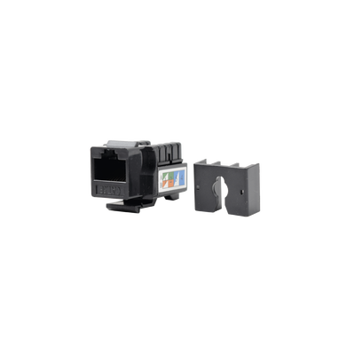 [65959] Módulo Jack Keystone Cat5e con terminación 110 (Punchdown) para faceplate - Color Negro
