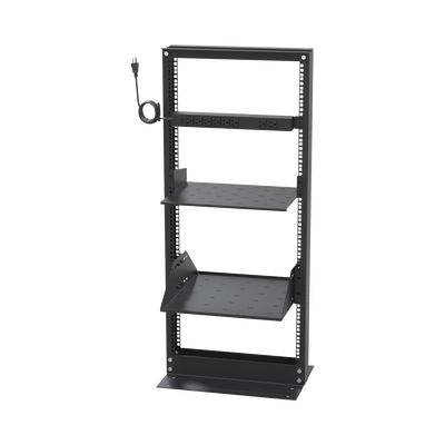 [192006] Kit de Rack Estándar 19", 24 UR con 2 Charolas  y PDU (8 tomas). Ideal para UPS y Servidores tipo Torre.