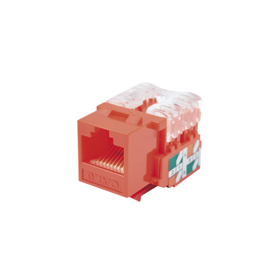 [65968] Módulo Jack Keystone Cat6 con terminación 110 (Punchdown) para faceplate - Color Rojo